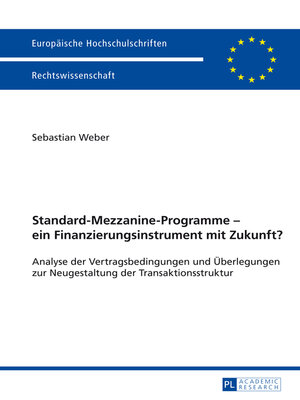 cover image of Standard-Mezzanine-Programme – ein Finanzierungsinstrument mit Zukunft?